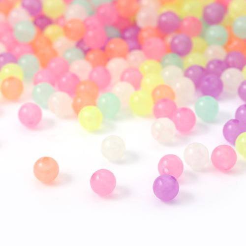 Acrylic Jewelry Beads, Round, DIY & luminated, mixed colors 