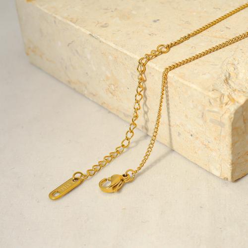 Edelstahl Schmuck Halskette, 316 Edelstahl, mit Verlängerungskettchen von 8cm, plattiert, Modeschmuck, keine, Länge:42 cm, verkauft von PC