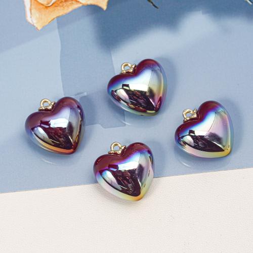 ABS Plastic Pendants, with Zinc Alloy, Heart, plated, DIY 