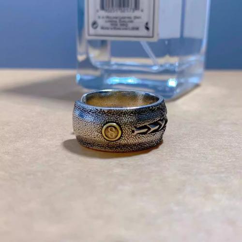 Brass Finger Ring, plated, for man, original color 