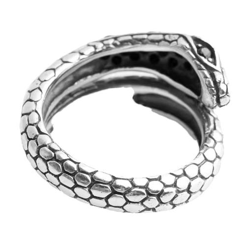 Cubic Zirconia Micro Pave Brass Finger Ring, Snake, plated, Unisex & micro pave cubic zirconia 