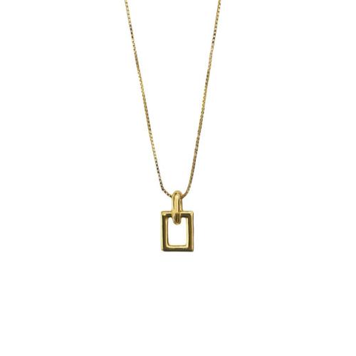 Brass Jewelry Necklace, with 5cm extender chain, plated, for woman, golden cm 
