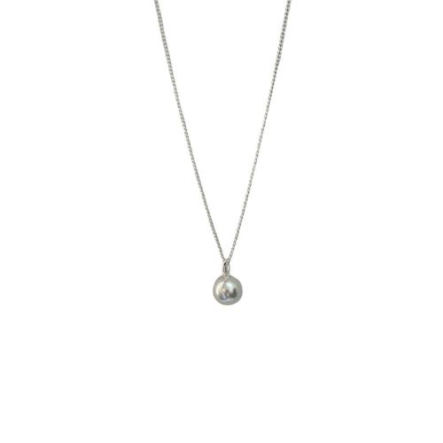 Südsee Muschel Halskette, Messing, mit Muschelkern, mit Verlängerungskettchen von 5cm, unisex, Silberfarbe, Länge:50 cm, verkauft von PC
