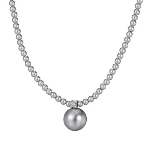 Ожерелье из ракушки Южного моря, Латунь, с Shell Pearl, с 5cm наполнитель цепи, Женский & со стразами, Много цветов для выбора, длина:38 см, продается PC