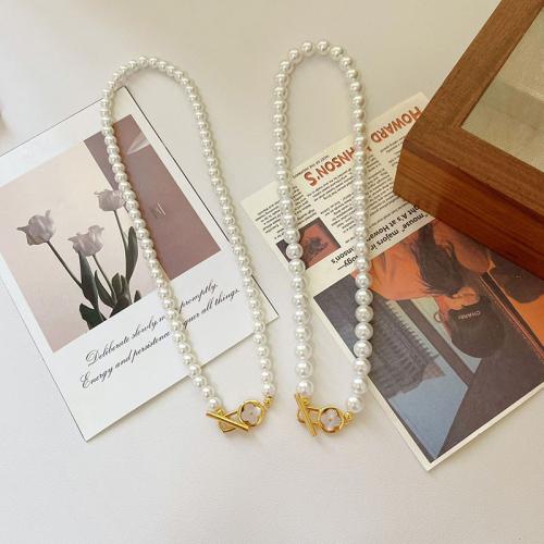 South Sea Shell Necklace, Brass, with Shell Pearl & White Shell, plated & for woman, white cm 