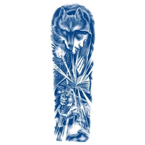 Tattoo Sticker, Paper, water transfer painting blue [