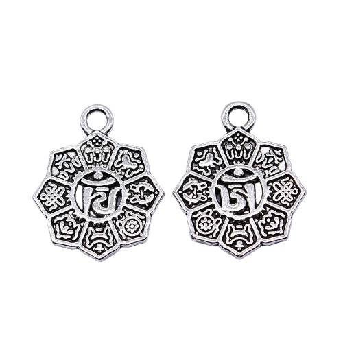Zinc Alloy Jewelry Pendants, Flower, antique silver color plated, vintage & fashion jewelry & DIY 