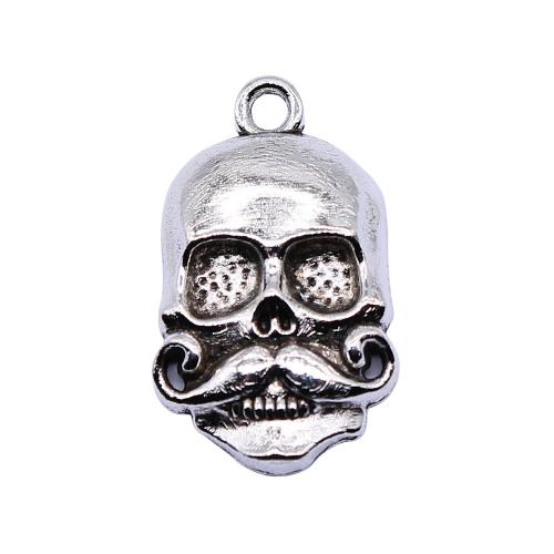Zinc Alloy Skull Pendants, antique silver color plated, vintage & fashion jewelry & DIY 