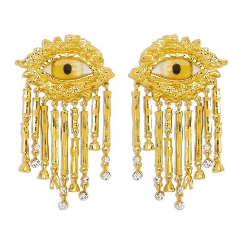Fashion Fringe Earrings, Zinc Alloy, Horse Eye, fashion jewelry & for woman & with rhinestone [