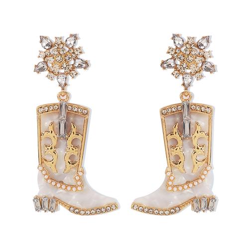 Zinc Alloy Rhinestone Drop Earring, Shoes, fashion jewelry & for woman & with rhinestone 