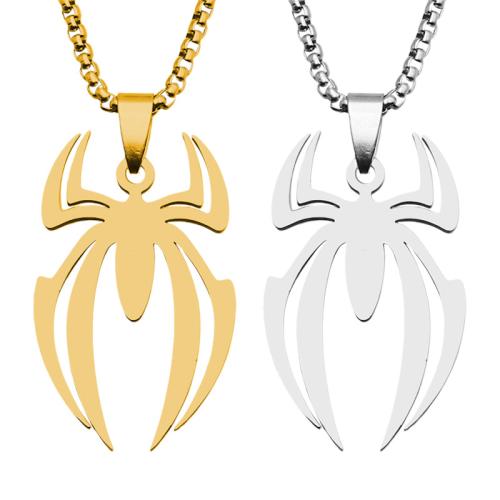 Stainless Steel Jewelry Necklace, 304 Stainless Steel, Spider, polished, fashion jewelry & for man Approx 60 cm 