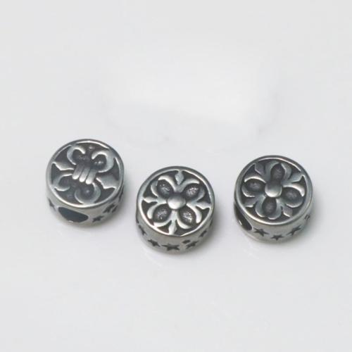 Stainless Steel Large Hole Beads, 304 Stainless Steel, Flat Round, DIY, original color Approx 4mm 