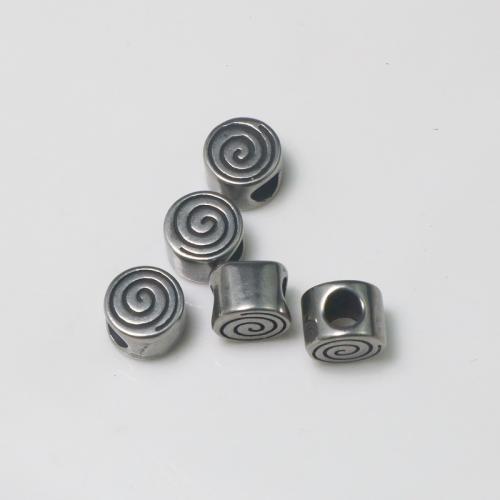 Stainless Steel Large Hole Beads, 304 Stainless Steel, Flat Round, DIY, original color Approx 4.733mm 
