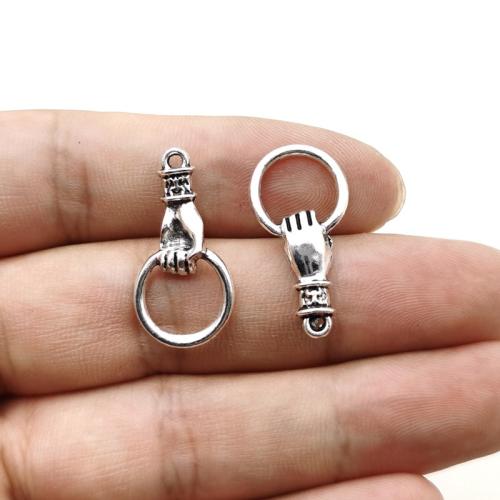 Zinc Alloy Jewelry Pendants, Round, silver color plated, DIY 