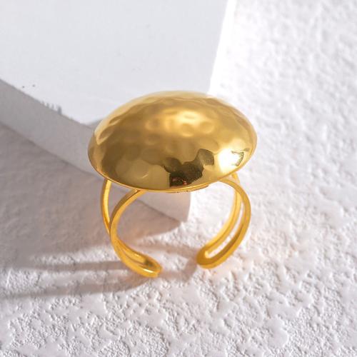 Titan Stahl Fingerring, Titanstahl, rund, goldfarben plattiert, für Frau, verkauft von PC