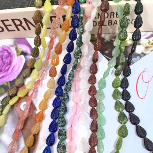 Perles de pierre gemme mixte, Pierre naturelle, feuille, DIY & différents matériaux pour le choix, plus de couleurs à choisir Environ Vendu par brin