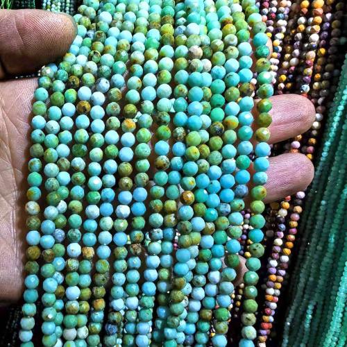 Natural Turquoise Beads, Round, DIY green [