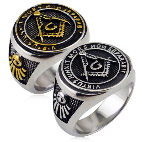 Titanium Steel Finger Ring, plated, punk style & Unisex & enamel 
