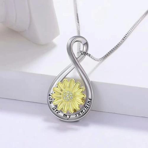 Cubic Zircon Micro Pave Brass Necklace, plated, micro pave cubic zirconia & for woman, silver color Approx 41-50 cm 