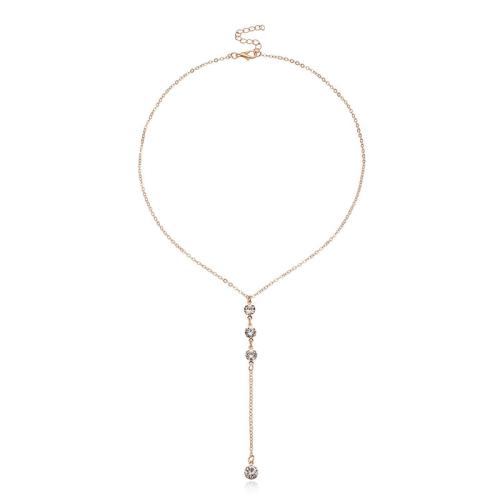 Messing Zirkonia Halskette, plattiert, Micro pave Zirkonia & für Frau, keine, Länge:ca. 41-50 cm, verkauft von PC