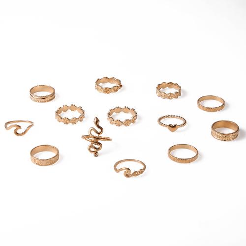 Zinc Alloy Ring Set, plated, 13 pieces & for woman 