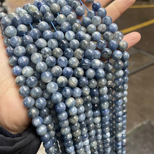 Natural Kyanite Beads, Round, fashion jewelry & DIY blue Approx 38 cm 