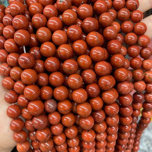 Rote Jaspis Perle, Roter Jaspis, rund, Modeschmuck & DIY & verschiedene Größen vorhanden, rot, Länge:ca. 38 cm, verkauft von Strang