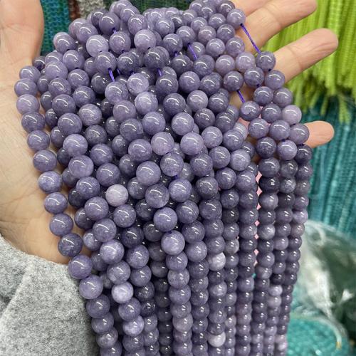 Single Gemstone Beads, Chalcedony, Round, fashion jewelry & DIY purple Approx 38 cm 