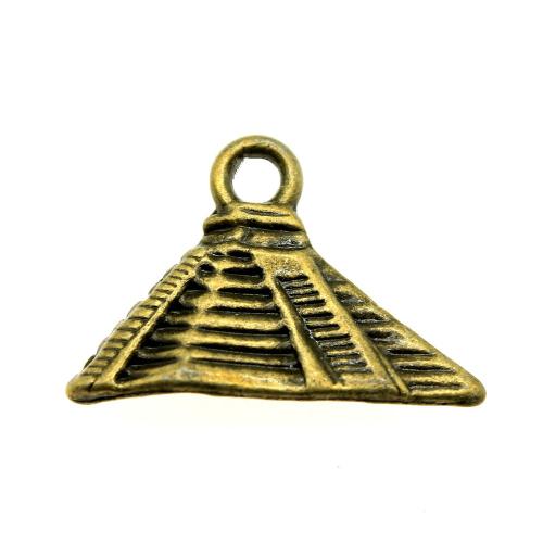 Colgante de la aleación del cinc, aleación de zinc, Pirámide, chapado en color bronce antiguo, Vintage & Joyería & Bricolaje, 21x15mm, Vendido por UD