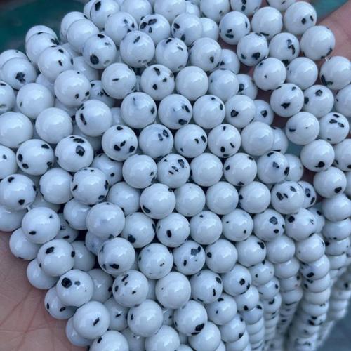 Gemischte Edelstein Perlen, rund, Modeschmuck & DIY & verschiedene Größen vorhanden, weiß und schwarz, Länge:ca. 38 cm, verkauft von Strang