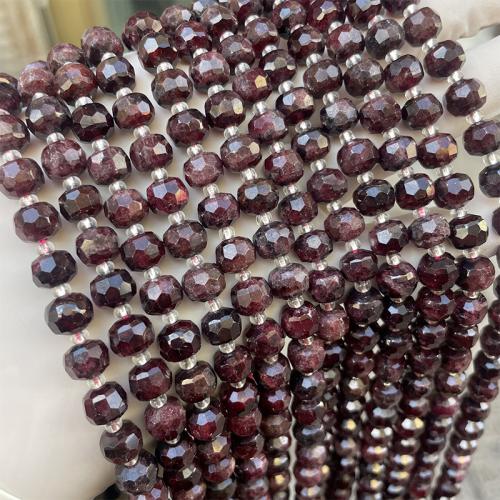 Natural Garnet Beads, Rondelle, fashion jewelry & DIY & faceted, garnet Approx [