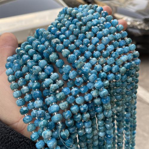 Apatit Perlen, Apatite, Rondell, Modeschmuck & DIY & facettierte, blau, 8x6mm, ca. 47PCs/Strang, verkauft von Strang