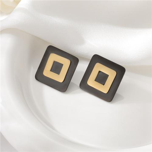 Stainless Steel Stud Earring, 304 Stainless Steel,  Square, fashion jewelry & for woman, 22mm 
