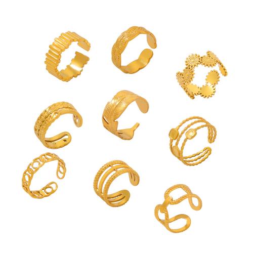 Titan Stahl Fingerring, Titanstahl, Modeschmuck & verschiedene Stile für Wahl & für Frau, goldfarben, verkauft von PC