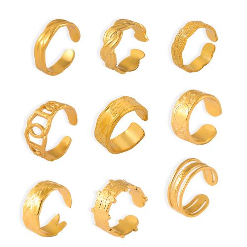 チタン鋼の指環, チタン鋼, ファッションジュエリー & 異なるスタイルを選択 & 女性用, 金色, 売り手 パソコン