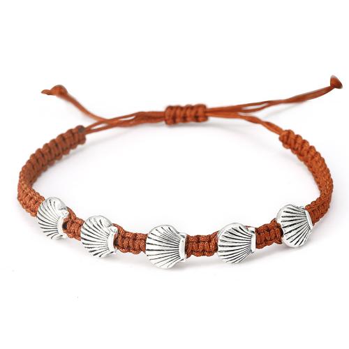 Fashion Zinc Alloy Bracelets, Knot Cord, with Zinc Alloy, handmade & fashion jewelry & Unisex & adjustable Approx 16-26 cm 