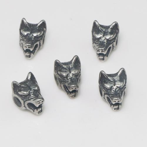 Stainless Steel Beads, 304 Stainless Steel, Wolf, DIY, original color Approx 2mm 