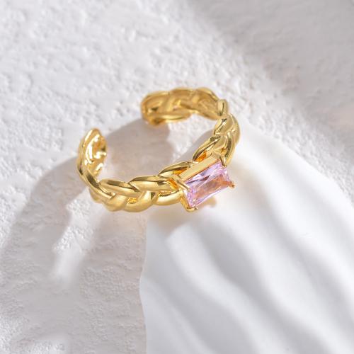 Titanium Steel Finger Ring, gold color plated & for woman 