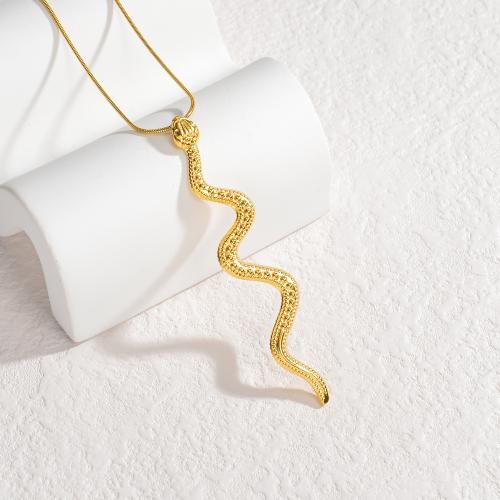 Titan Schmuck Halskette, Titanstahl, mit Verlängerungskettchen von 5CM, Schlange, goldfarben plattiert, verschiedene Stile für Wahl & für Frau, keine, Länge:45 cm, verkauft von PC