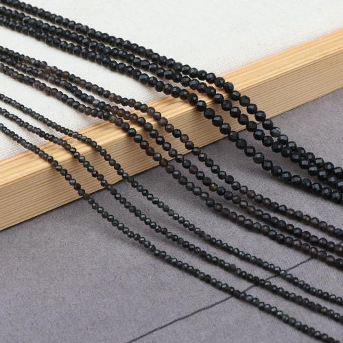 Black Obsidian Beads, Round, DIY black [