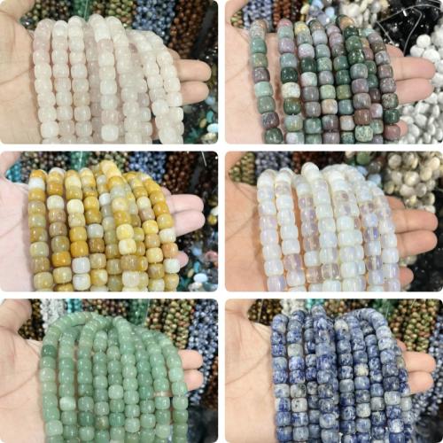 Einzelne Edelstein Perlen, Naturstein, Trommel, DIY & verschiedenen Materialien für die Wahl, keine, 10x9mm, ca. 20PCs/Strang, verkauft von Strang[