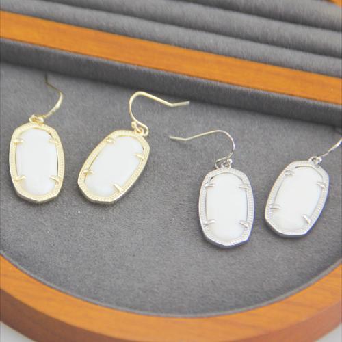 Brass Drop Earring, with Shell, plated, for woman 