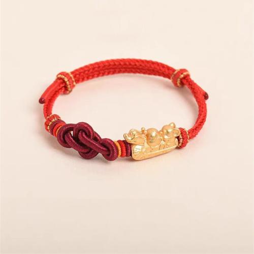 Cotton Cord Bracelet, with Zinc Alloy, Dragon, handmade, braided & for woman 