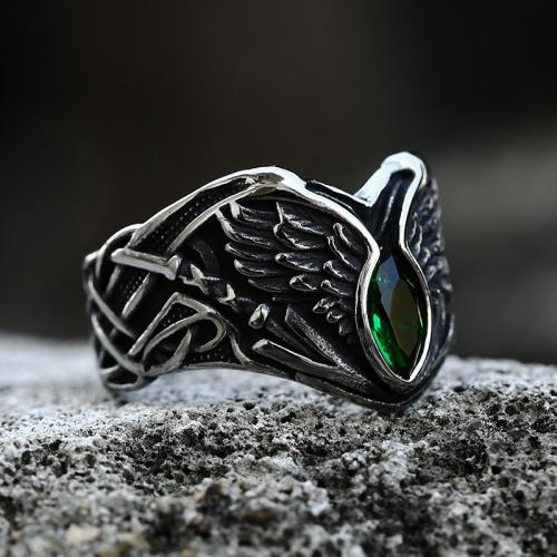 チタン鋼の指環, チタン鋼, ファッションジュエリー & 異なるサイズの選択 & 男性用 & ライン石のある, 無色, 売り手 パソコン