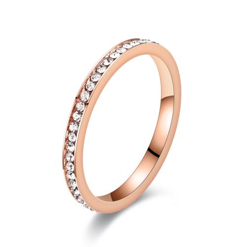 Нержавеющая сталь Rhinestone палец кольцо, Нержавеющая сталь 304, ювелирные изделия моды & разный размер для выбора & Женский & со стразами, Много цветов для выбора, продается PC