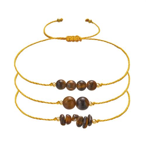 Gemstone Bracelets, Natural Stone, with Nylon Cord, handmade, three pieces & fashion jewelry & Unisex & adjustable Approx 16-26 cm 