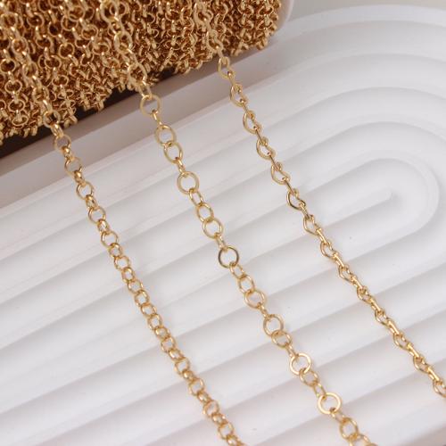 Brass Circle Chain, gold color plated, DIY [
