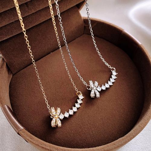 Cubic Zircon Micro Pave Brass Necklace, with 7.3cm extender chain, plated, fashion jewelry & micro pave cubic zirconia .7 cm 