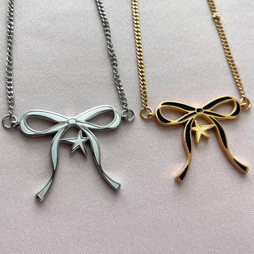 Stainless Steel Jewelry Necklace, Titanium Steel, plated, for woman & enamel Approx 41-50 cm 