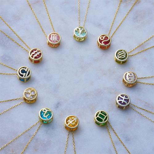 Корень Циркон Микро вымощает латунь ожерелье, Латунь, Другое покрытие, инкрустированное микро кубического циркония & Женский, Много цветов для выбора, длина:Приблизительно 41-50 см, продается PC
